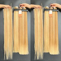Extensions de cheveux vierges de qualité supérieure, mèches de cheveux humains blondes foncées, lisses, vierges, cheveux vietnamiens, couleur mélangée