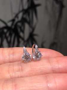 1Ct Each Round Cut Moissanite Huggies Hoop <b>Earrings</b> With 925 Silver <b>Fine</b> Romantic Jewelry for Women's Engagement Gift - Product Image 1