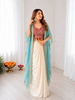 Ensemble Lehenga Choli brodé et cousu pour femme, avec shrug, dhoti, blouse et dupatta en tulle, tenue ethnique traditionnelle pakistanaise et indienne pour soirée
