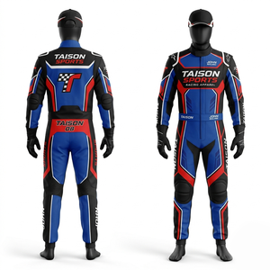 Traje de Karting Premium de Poliéster Cordura de 320 GSM, Diseño de Paneles Azul, Rojo y Negro, Transpirable, Ajuste Elástico, Logotipo Personalizado por Sublimación - Product Image 6