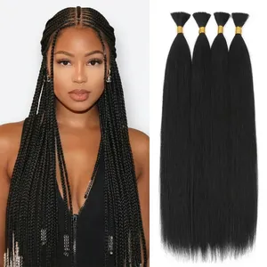 <b>Long</b> Natural <b>Black</b> Virgin Human Hair Straight Bulk Remy Hair 100% Remy Double Drawn High Density Customizable Length - Product Image 5