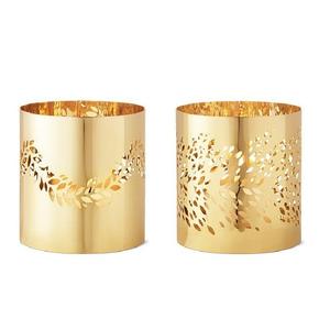 Ensemble de 2 lanternes porte-bougies rondes dorées, design tendance, pour décoration intérieure, taille personnalisable, best-seller - Product Image 2