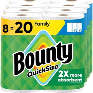 White <b>Kitchen</b> <b>Paper</b> Towels 8 Family Rolls Equating to 20 Regular Rolls - Product Image 1