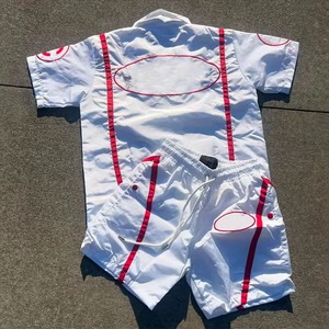Summer <b>Beach</b> Custom Knitted Breathable <b>Windbreaker</b> Polo Shirts & Shorts Set for Men with Front Logo-Streetwear - Product Image 4