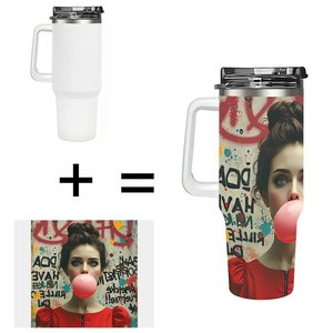 Custom Stainless Steel Tumbler 40oz With Handle Personalized Design For <b>Coffee</b> Or Tea - Product Image 1