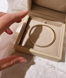 Custom 14K 18K <b>Solid</b> Gold Minimalist Gold Bangle <b>Bracelet</b> Stackable Solitaire Everyday Statement Modern Luxury Jewelry For Women - Product Image 6