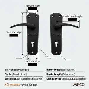 Poignée de porte universelle KELLTON en acier inoxydable, étanche, avec bouton-poussoir, design moderne ambidextre pour chambre, hôtel, villa - Product Image 4