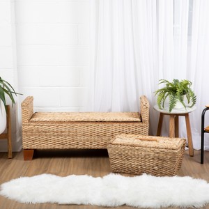 Elegant Seagrass Bench Patio for Living Room Modern Bohemian <b>Stool</b> Pouf Entryway Bench Chair Home Furniture Made in Vietnam - Product Image 5