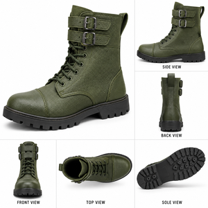 Chaussures tactiques confortables en cuir à haute tige pour femmes et hommes, avec semelle souple et durable, pour l'entraînement quotidien, antidérapantes et antichocs. - Product Image 1