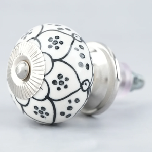 Wholesale Ceramic Door Knobs Unique Black Furniture Cupboard Pulls Flower Cute Drawer Modern <b>Kitchen</b> <b>Hardware</b> 3.81 cm CK-1097 - Product Image 2