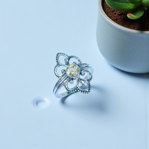 Faceted Gemstone <b>Silver</b> <b>Rings</b> <b>925</b> Sterling <b>Silver</b> Handmade Citrine Cut Gemstone <b>Rings</b> Wholesale Price <b>Silver</b> Jewelry - Product Image 2