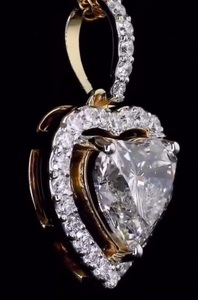 Pendentif solitaire en diamant taille cœur avec chaîne en or jaune 14 carats, bijoux de fiançailles classiques pour femmes, charmes pour tous les jours - Product Image 2