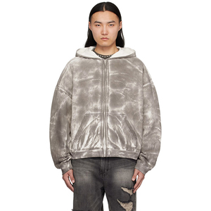 Sweat à capuche vintage personnalisé pour homme, coupe classique, avec surpiqûres contrastées, strass et impression sérigraphiée, 100 % coton écologique - Product Image 1