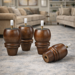 Pieds de meubles en bois massif de qualité supérieure, design traditionnel, style tourné, pour canapé, lit, armoire, salon, chambre à coucher - Product Image 5