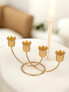 UNICORN HANDICRAFTS Chandelier à 4 bras en laiton doré, porte-bougie, décoration moderne pour la maison, design métallique durable, imprimé UV 1 couleur - Product Image 5