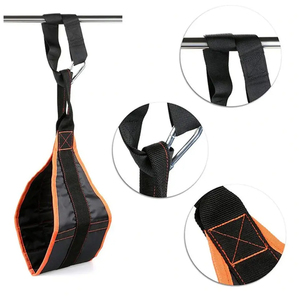 Sangles de levage réglables en nylon avec boucle, extensibilité modérée, diamètre personnalisable pour la musculation en salle de sport, unisexe, noir et orange - Product Image 4