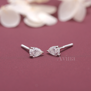IGI Certified Lab Grown Diamond Pear Stud Earrings Solid 925 Sterling Silver Pear Cut Solitaire Screw Back Diamond Earrings - Product Image 5