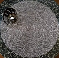 Tapis de Table antidérapant de la meilleure couleur, Design fantaisie, tendance Unique, forme ronde, perles de verre, broderie, napperons ménagers
