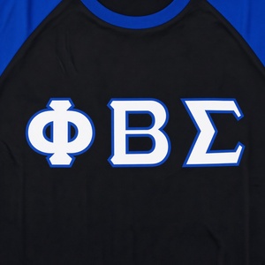 <b>Black</b> Royal Blue Raglan T <b>Shirt</b> for <b>Men</b> Greek Letter Embroidery <b>Short</b> <b>Sleeve</b> Crew Neck Casual Team Fraternity Apparel - Product Image 5
