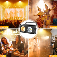 U`King 2 Eyes LED Cob Blinder Strobe DJ Spotlights DMX Activado por Sonido 2x100W 2 en 1 Blanco Frío y Cálido Luces Cegadoras de Audiencia Par Light