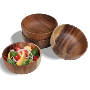 Handmade Wooden Serving Bowls Minimalist Design For Food Serving Uncoated Wood Handicraft Gifting Dining <b>Table</b> Salad Fruit Bowl - Product Image 5