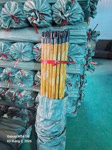 Eco-Friendly Eucalyptus <b>Wood</b> Broom Handle, PVC <b>Wood</b> Grain <b>Wrap</b>, Customized Logo - Product Image 6