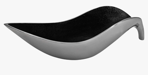 Bandeja Escultural Asimétrica Bicolor Plata y Negro, con Acabado Níquel Cepillado y Diseño Ondulado Negro y Plateado, Acabado Satinado Suave - Product Image 5
