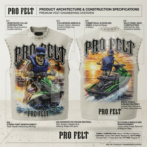 Regular Fitted Custom Embroidery Print Solid Plain Color Summer Streetwear Muscle Casual Beach Style Sleeveless T Shirts Top - Product Image 3