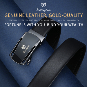 Cinturón de Cuero Genuino BULLCAPTAIN para Hombre, Cinturón de Lujo con Hebilla Automática, Cinturón de Diseño de Moda Masculino, Caja de Regalo - Product Image 4