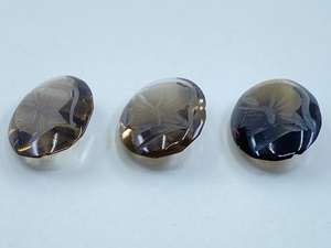 Cuarzo Ahumado con Grabado de Cabeza Romana, Cabujón Ovalado, Gema Suelta de 10x8mm a 30x22mm, Lote para Fabricación de Joyas - Product Image 5