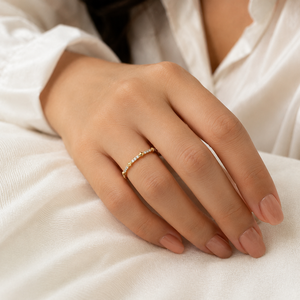 925 Sterling <b>Silver</b> Moissanite Ring 10K Yellow Gold Plated Eternity <b>Band</b> for Women <b>Wedding</b> Party Jewelry - Product Image 3