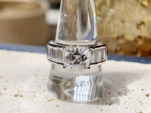 แหวนมอสซาไนต์ 2 กะรัต ทรงแอสเชอร์ ครึ่งวงนิรันดร์ สำหรับผู้หญิง เงินแท้ 925 ของแท้ สำหรับเจ้าสาว ของขวัญเซอร์ไพรส์สำหรับคนรัก - Product Image 5