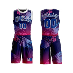 Custom Sublimated Basketball Uniform Set Moisture Wicking 100% Polyester Unisex <b>Athletic</b> Apparel Sleeveless V-neck Elastic Waist - Product Image 4