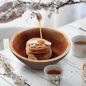 Tazón de madera de mango hecho a mano con diseño tallado único, frutas y ensaladas perfecto para servir, disponible a precio de fábrica al por mayor - Product Image 2