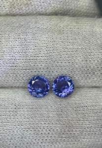 พลอยแทนซาไนต์ทรงกลมเจียระไนบริลเลียนท์ขนาด 6 มม. เกรด AA ธรรมชาติ คู่พลอยแทนซาไนต์ทรงกลม - Product Image 2