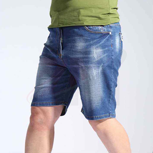 Manufacturer Men Premium Denim Shorts With Crystal Stone Decoration Private Label Clothing Production - Product Image 4