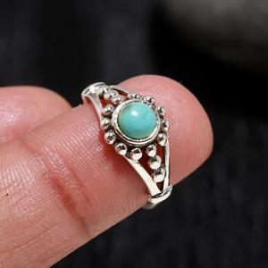 Fashion Handmade Solid Silver Antique 925 Sterling Silver Blue Mohave <b>Turquoise</b> Cute Bezel Setting <b>Ring</b> for Wedding Anniversary - Product Image 1