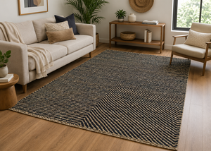 Juego de Alfombras de Cáñamo a Rayas de Diseño, Calidad Premium, Ecológicas, Aptas para Mascotas, Técnica de Tejido Plano, para Sala de Estar, Dormitorio, Habitación de Invitados - Product Image 3