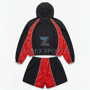 Women's Summer <b>Workout</b> Matching Set Premium Cropped Active <b>Jacket</b> and Shorts Ladies Dynamic Sportswear Two Piece Set - Product Image 2