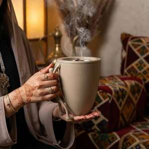 Quemador de incienso de lujo con forma de taza, quemador de incienso árabe Oud, soporte de incienso de cerámica, fragancia para el hogar, regalo para Ramadán y Eid - Product Image 4