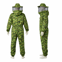 Tarnfarbener Antistatischer Imkeranzug mit Abnehmbarem Schleier Ganzkörper-Schutzanzug Unisex Atmungsaktiver Polyester-Arbeitsanzug