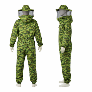 Combinaison d'apiculture antistatique camouflage avec voile amovible, protection intégrale du corps, combinaison de travail unisexe, respirante, en polyester - Product Image 2