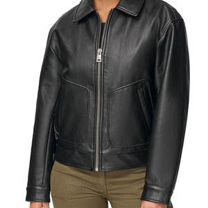 High Quality <b>Sheep</b> <b>Skin</b> Quilted Solid Color Women's Motorcycle Leather <b>Jacket</b> Breathable Waterproof Windproof Logo Winter Cotton - Product Image 6