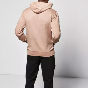Sudadera con Capucha Beige para Hombre, Estilo Desgastado, Corte Regular, Felpa Francesa de Algodón, Ropa Casual Urbana, Impermeable, ODM, Ropa de Invierno con Bolsillos - Product Image 3