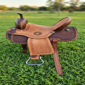 Selle de cheval en cuir western de qualité supérieure, construction robuste, siège confortable pour la pratique du trail, du ranch et de l'équitation quotidienne - Product Image 3