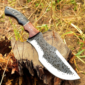 Ensemble de couteaux de survie en acier au carbone pour l'extérieur avec manche en bois et étui en cuir, bord lisse, design durable - Product Image 5