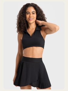 Ensemble de sport OEM 2 pièces imprimé grande taille léger et respirant avec soutien-gorge de sport à coussinets et jupes de golf/tennis pour femme - Product Image 3