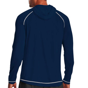 Camiseta de Protección Solar UPF 50 con Capucha y Manga Larga Azul Claro para Hombre, Color Sólido, Estilo Pullover, Ropa para Exteriores - Product Image 2