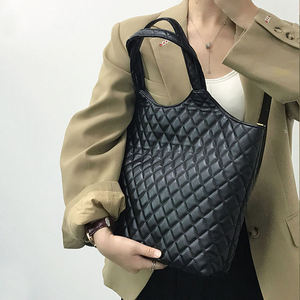 Luxury Genuine <b>Leather</b> Women's Tote <b>Bag</b> <b>Soft</b> Shoulder Purse Polyester Large Capacity Handbag for Birthday Shopping Daily Use - Product Image 3