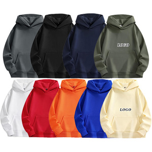 <b>Men's</b> Hooded Sweatshirt Solid Color Cotton Knitted Casual <b>Pullover</b> With Front Pocket Autumn Wear Regular Fit - Product Image 1